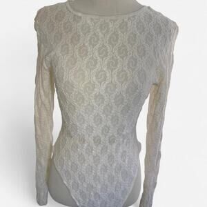 Vintage Cinema Etoile Cream Lace Bodysuit